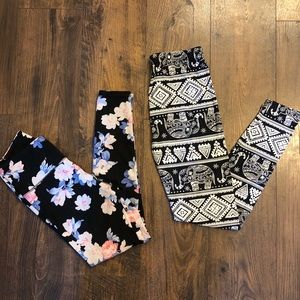 Floral & elephant leggings bundle